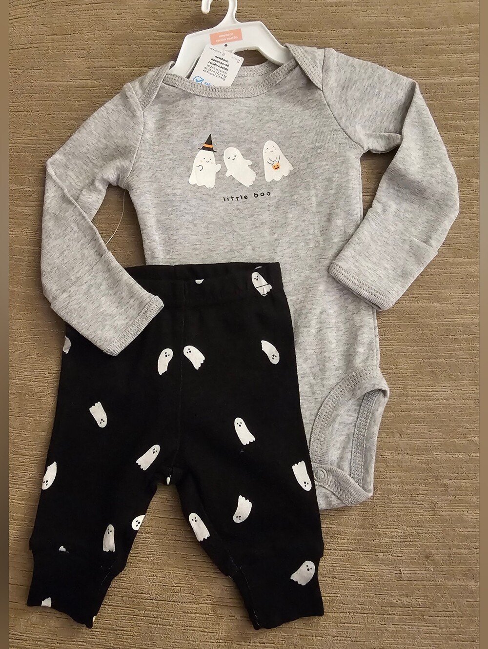 NWT Carter's "Little Boo" Ghost Halloween Bodysuit & Pants Set - Newborn